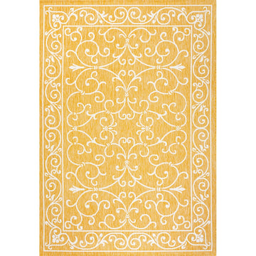 Charleston Vintage Filigree Textured Weave Indoor/outdoor Area Rug